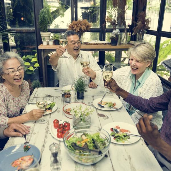 Group of Senior Retirement Meet up Happiness Concept